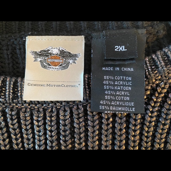 NWOT Stunning Harley-Davidson Silver Knit Sweater - Picture 6 of 10